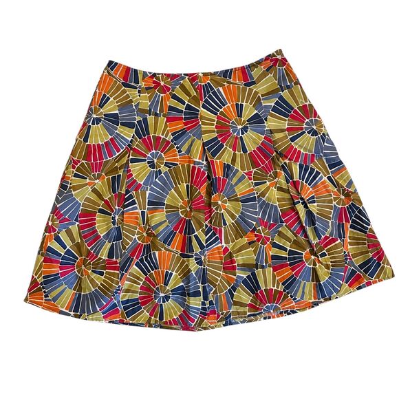 Talbots Vintage Petites Geometric Pattern A-Line Cotton Short Skirt Size 14P - Picture 3 of 8